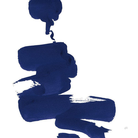 Swash IV Indigo Black Modern Wood Framed Art Print by Paschke, Chris