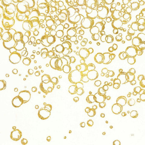 Gold Bubbles I Gold Ornate Wood Framed Art Print with Double Matting by Paschke, Chris