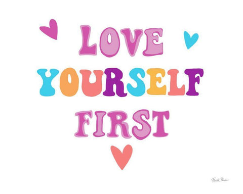 Love Yourself First Black Ornate Wood Framed Art Print with Double Matting by Zaman, Farida