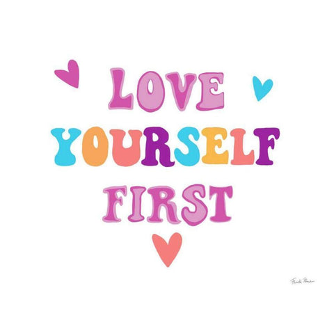 Love Yourself First Gold Ornate Wood Framed Art Print with Double Matting by Zaman, Farida