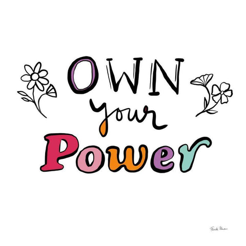 Own Your Power White Modern Wood Framed Art Print with Double Matting by Zaman, Farida