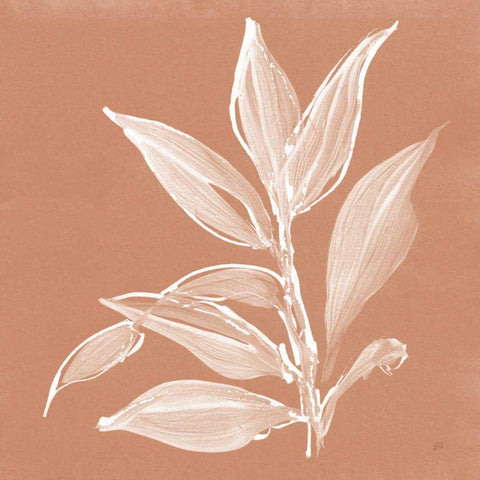 Leaf Study I Pheasant White Modern Wood Framed Art Print by Paschke, Chris