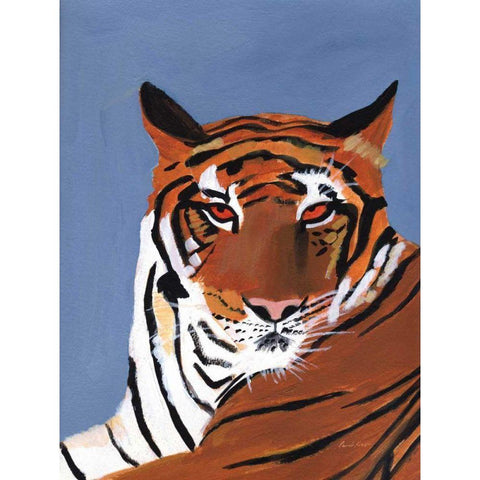 Colorful Tiger Gold Ornate Wood Framed Art Print with Double Matting by Munger, Pamela