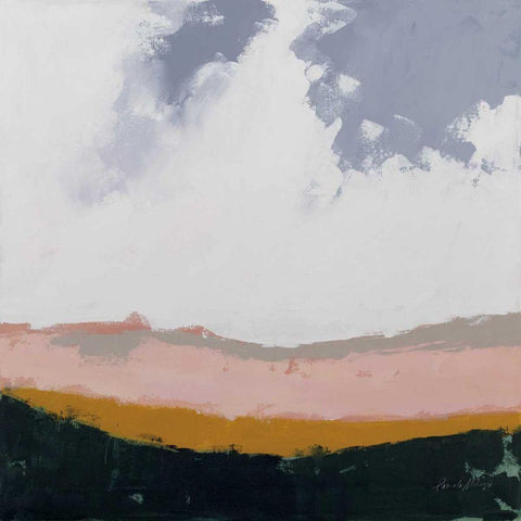 Hills Beyond Hills White Modern Wood Framed Art Print with Double Matting by Munger, Pamela