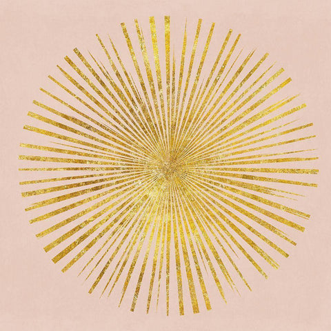 Sunburst I on Pink White Modern Wood Framed Art Print with Double Matting by Wild Apple Portfolio