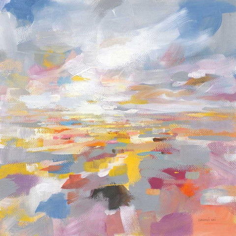 A Colorful Land Black Modern Wood Framed Art Print with Double Matting by Nai, Danhui