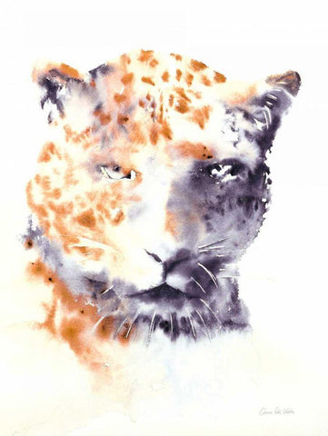 Cheetah Neutral White Modern Wood Framed Art Print with Double Matting by Valle, Aimee Del