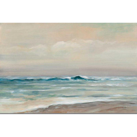 Whispering Wave White Modern Wood Framed Art Print by Vassileva, Silvia