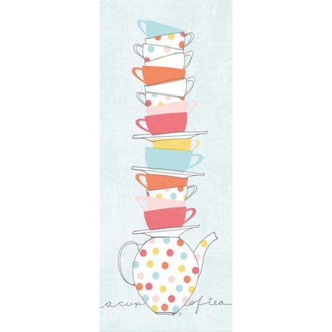 Stack of Cups I Pastel Gold Ornate Wood Framed Art Print with Double Matting by Tillmon, Avery