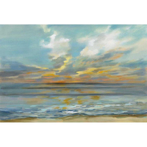 Rhythmic Sunset Waves Gold Ornate Wood Framed Art Print with Double Matting by Vassileva, Silvia