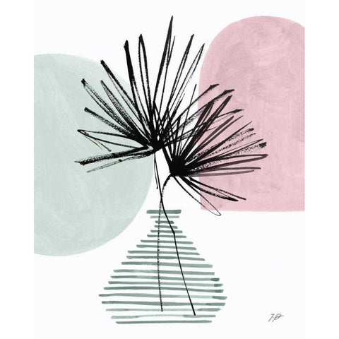 Fan Leaves Still Life White Modern Wood Framed Art Print by Panganiban, Karyn