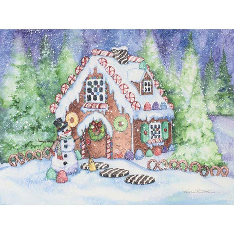 Gingerbread House Gold Ornate Wood Framed Art Print with Double Matting by McKenna, Kathleen Parr