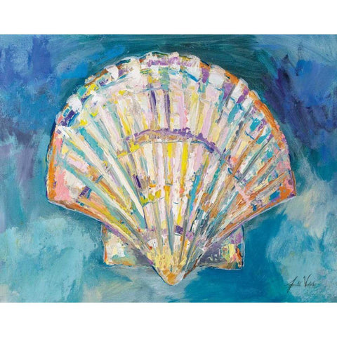 Scallop Shell White Modern Wood Framed Art Print by Vertentes, Jeanette