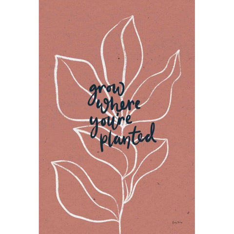 Balance II Leaves Black Modern Wood Framed Art Print with Double Matting by Thorns, Becky