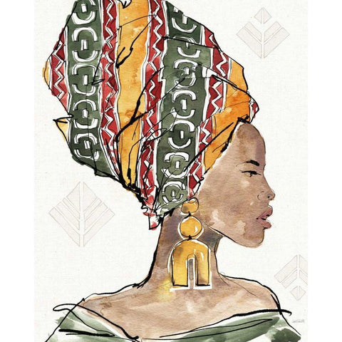 African Flair V Black Modern Wood Framed Art Print with Double Matting by Tavoletti, Anne