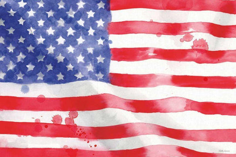 Americana Style I Black Ornate Wood Framed Art Print with Double Matting by Grove, Beth