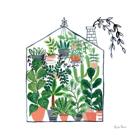 Greenhouse II Gold Ornate Wood Framed Art Print with Double Matting by Paschke, Chris
