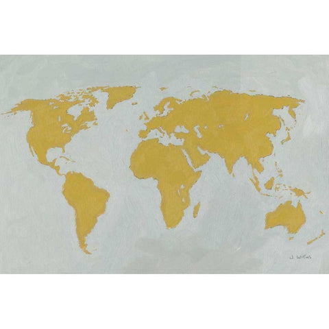 Golden World White Modern Wood Framed Art Print by Paschke, Chris