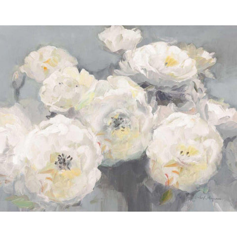 Wild Roses Gray Crop White Modern Wood Framed Art Print by Hageman, Marilyn