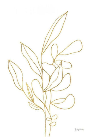 Rooted Florals V Gold White Modern Wood Framed Art Print with Double Matting by Thorns, Becky