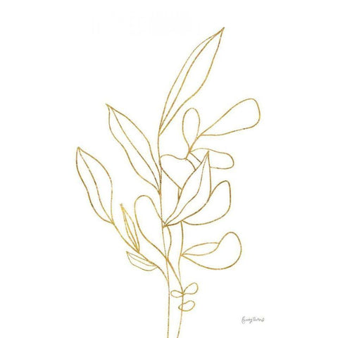 Rooted Florals V Gold Black Modern Wood Framed Art Print with Double Matting by Thorns, Becky