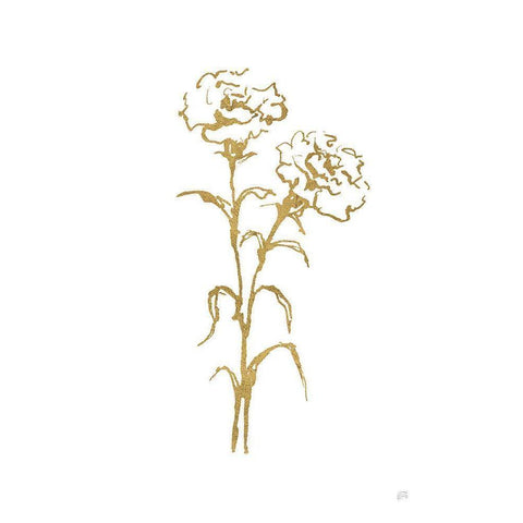 Gold Line Carnation II Gold Ornate Wood Framed Art Print with Double Matting by Paschke, Chris