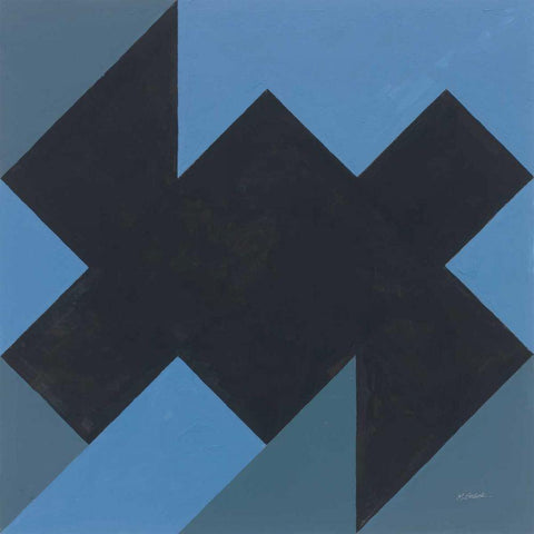 Triangles II Black Modern Wood Framed Art Print by Schick, Mike