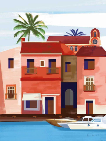 Las Palmas IV Black Ornate Wood Framed Art Print with Double Matting by Escalante, Omar