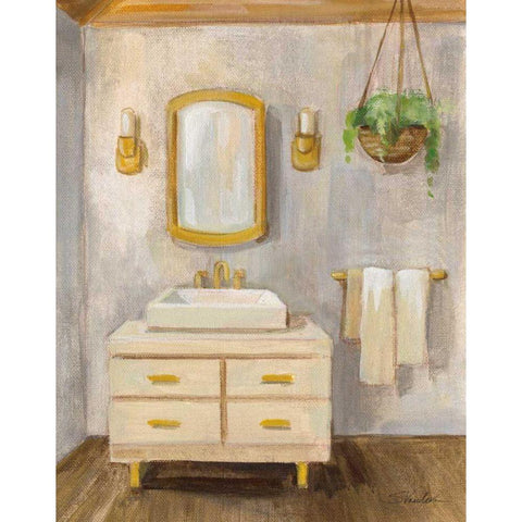 Attic Bathroom I Crop Gold Ornate Wood Framed Art Print with Double Matting by Vassileva, Silvia