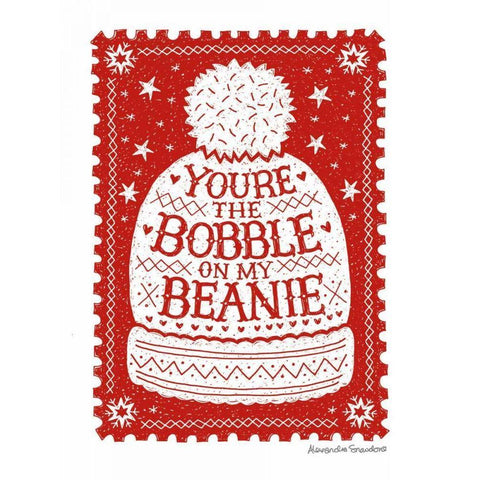 Bobble on My Beanie Gold Ornate Wood Framed Art Print with Double Matting by Snowdon, Alexandra