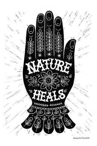 Nature Heals Black Ornate Wood Framed Art Print with Double Matting by Snowdon, Alexandra