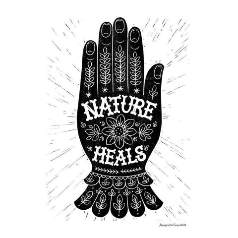 Nature Heals Black Modern Wood Framed Art Print by Snowdon, Alexandra