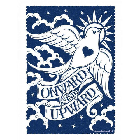 Onward Bird Black Modern Wood Framed Art Print with Double Matting by Snowdon, Alexandra