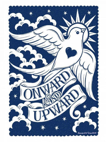 Onward Bird Black Ornate Wood Framed Art Print with Double Matting by Snowdon, Alexandra