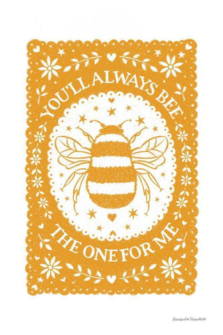 Bee the One Black Ornate Wood Framed Art Print with Double Matting by Snowdon, Alexandra