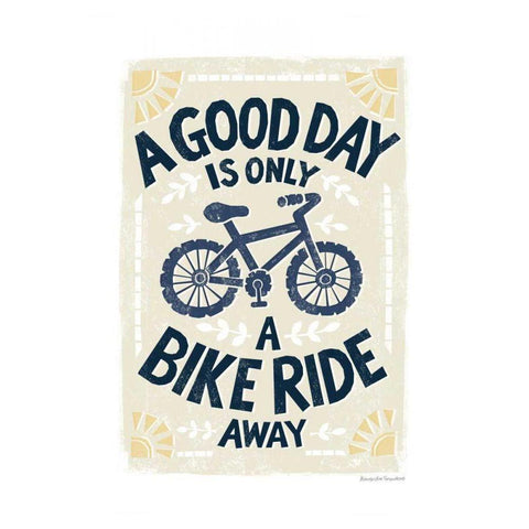 Good Day Bike Ride Gold Ornate Wood Framed Art Print with Double Matting by Snowdon, Alexandra