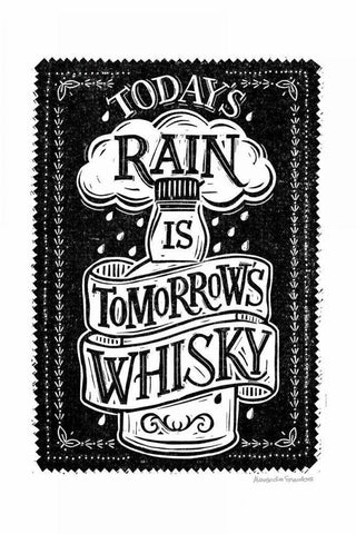 Whisky Rain White Modern Wood Framed Art Print with Double Matting by Snowdon, Alexandra