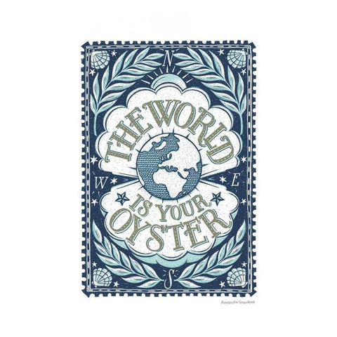 World is Your Oyster White Modern Wood Framed Art Print by Snowdon, Alexandra