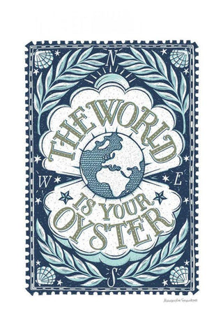 World is Your Oyster Black Ornate Wood Framed Art Print with Double Matting by Snowdon, Alexandra