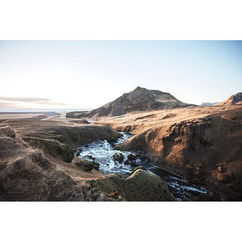 Above Skogafoss Black Modern Wood Framed Art Print with Double Matting by Marshall, Laura