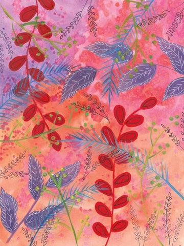 Botanical Brights II Black Ornate Wood Framed Art Print with Double Matting by Prahl, Courtney