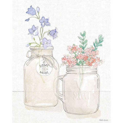 Peaceful Petals II White Modern Wood Framed Art Print by Grove, Beth