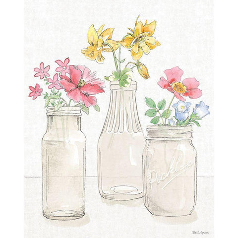 Peaceful Petals III White Modern Wood Framed Art Print by Grove, Beth