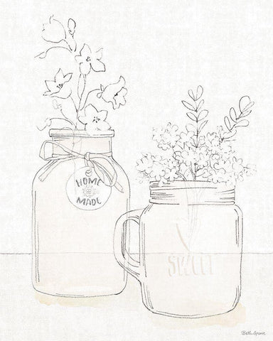 Peaceful Petals II Neutral White Modern Wood Framed Art Print with Double Matting by Grove, Beth