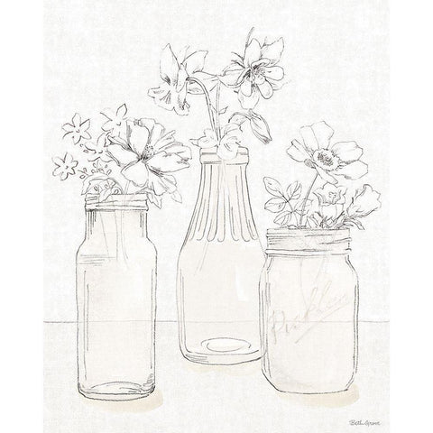 Peaceful Petals III Neutral White Modern Wood Framed Art Print by Grove, Beth