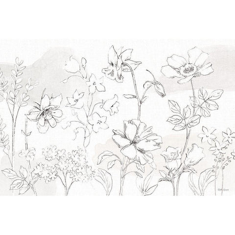 Peaceful Petals VI Neutral Black Modern Wood Framed Art Print with Double Matting by Grove, Beth