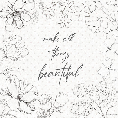 Peaceful Petals IX Neutral Black Modern Wood Framed Art Print with Double Matting by Grove, Beth