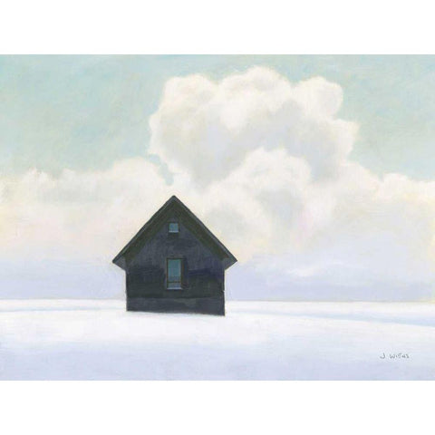 Lonely Winter Landscape I Black Modern Wood Framed Art Print with Double Matting by Wiens, James