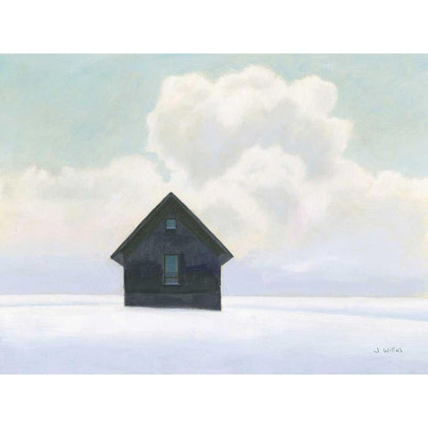 Lonely Winter Landscape I White Modern Wood Framed Art Print by Wiens, James