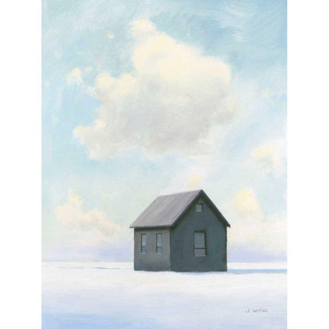 Lonely Winter Landscape III Black Modern Wood Framed Art Print with Double Matting by Wiens, James